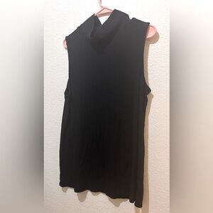 Black Sleeveless turtle neck Women's Top
